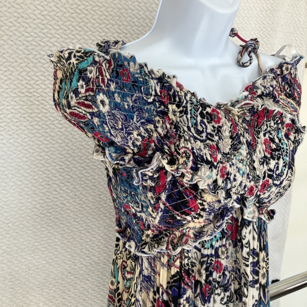 Anthropologie Floral Maxi Dress Small Off the Shoulder Ruffle Boho Wedding - Picture 6 of 10